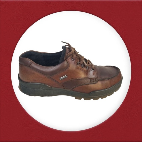 ECCO Track Gore-Tex Brown Leather Lace Up Sneaker Shoes Mens Euro 45‎ US 12 - Picture 5 of 16